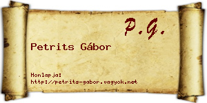 Petrits Gábor névjegykártya