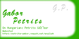 gabor petrits business card